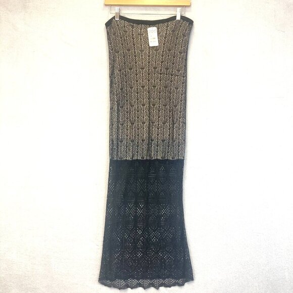 NWT ETRE Black Lace Maxi Sheath Skirt Women's Medium M Feminine Whimsigoth NEW - Picture 2 of 12
